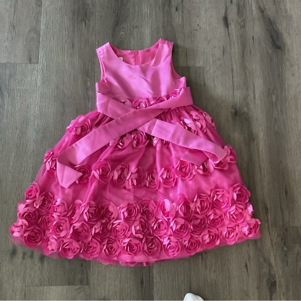 Bonnie Jean Pink Ruffled Tiered Sundress for Wedding Guest